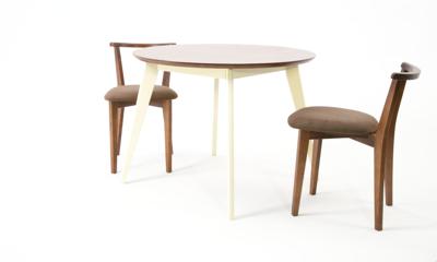 Стол ZiP-mebel Стол Сканди К 100 слоновая кость/орех со стульями Франк орех велюр коричневый арт. F004103SUWX2R101706W04