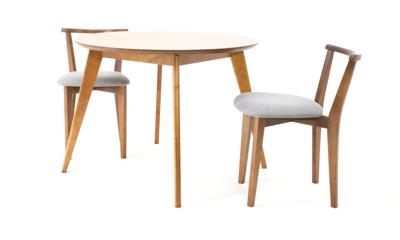 Стол ZiP-mebel Стол Сканди К 100 орех со стульями Франк орех рогожка серый арт. F004105W00X2R101706W01