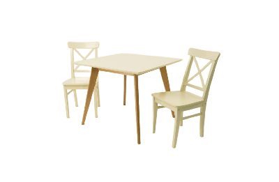 Стол ZiP-mebel Стол Сканди М 90 орех/слоновая кость со стульями Ингольф слоновая кость арт. F404119WUSX2R100741S00