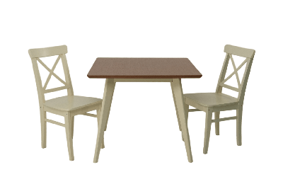 Стол ZiP-mebel Стол Сканди М 90 слоновая кость/натур со стульями Ингольф слоновая кость арт. F404122SUNX2R100741S00