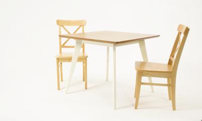 Стол ZiP-mebel Стол Сканди М 90 слоновая кость/натур со стульями Ингольф натур арт. F404122SUNX2R100743N00