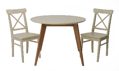 Стол ZiP-mebel Стол Сканди К 90 натур/слоновая кость со стульями Ингольф слоновая кость арт. F004112NUSX2R100741S00