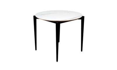 Стол ZiP-mebel Стол Pawook К 90 чёрный/мрамор белый арт. F004170B52