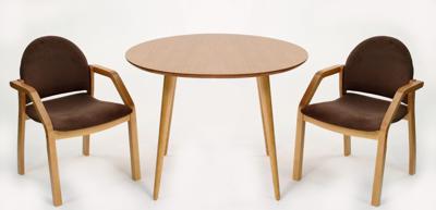 Стол ZiP-mebel Стол Монте К 90 натур со стульями Джуно натур велюр коричневый арт. F004145N00X2Z112806N04