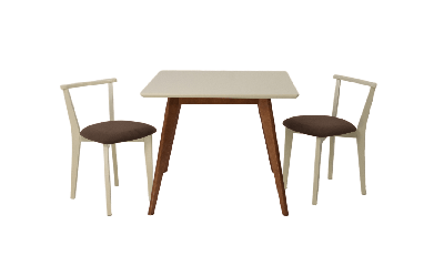 Стол ZiP-mebel Стол Сканди М 100 орех/слоновая кость со стульями Франк слоновая кость велюр коричневый арт. F404110WUSX2R101709S04