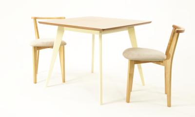 Стол ZiP-mebel Стол Сканди М 100 слоновая кость/натур со стульями Франк натур велюр бежевый арт. F404113SUNX2R101707N02