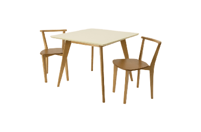 Стол ZiP-mebel Стол Сканди М 100 натур/слоновая кость со стульями Франк натур арт. F404111NUSX2R100701N00