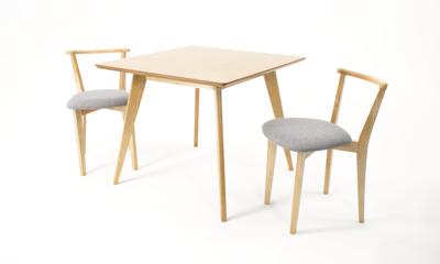 Стол ZiP-mebel Стол Сканди М 100 натур со стульями Франк натур рогожка серый арт. F404115N00X2R101707N01