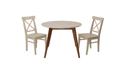 Стол ZiP-mebel Стол Сканди К 100 орех/слоновая кость со стульями Ингольф слоновая кость арт. F004101WUSX2R100741S00