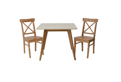 Стол ZiP-mebel Стол Сканди М 90 натур/слоновая кость со стульями Ингольф натур арт. F404120NUSX2R100743N00