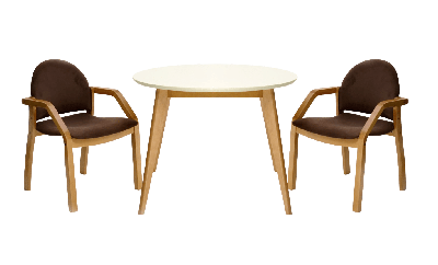 Стол ZiP-mebel Стол Сканди К 90 натур/слоновая кость со стульями Джуно натур велюр коричневый арт. F004112NUSX2Z112806N04