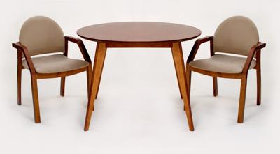 Стол ZiP-mebel Стол Сканди К 90 орех со стульями Джуно орех велюр бежевый арт. F004115W00X2Z112800W02