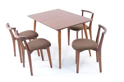 Стол ZiP-mebel Стол Монте 120 орех со стульями Франк Орех велюр коричневый арт. F514135W00X4R101709W04