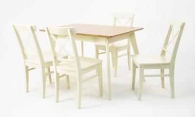 Стол ZiP-mebel Стол Сканди 120 слоновая кость/натур со стульями Ингольф слоновая кость арт. F514104SUNX4R100741S00