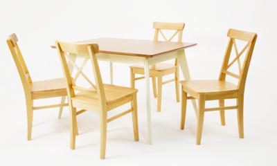 Стол ZiP-mebel Стол Сканди 120 слоновая кость/натур со стульями Ингольф натур арт. F514104SUNX4R100742N00