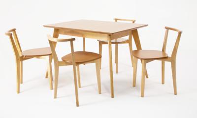 Стол ZiP-mebel Стол Сканди 120 натур со стульями Франк натур арт. F514106N00X4R100701N00