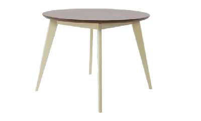 Стол ZiP-mebel Стол обеденный круглый Сканди К100, слоновая кость/орех арт. F004103SUW