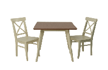 Стол ZiP-mebel Стол Сканди М 100 слоновая кость/натур со стульями Ингольф слоновая кость арт. F404113SUNX2R100741S00