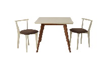 Стол ZiP-mebel Стол Сканди М 100 орех/слоновая кость со стульями Франк слоновая кость велюр коричневый арт. F404110WUSX2R101709S04