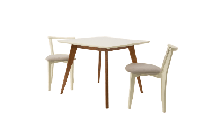 Стол ZiP-mebel Стол Сканди М 100 орех/слоновая кость со стульями Франк слоновая кость велюр бежевый арт. F404110WUSX2R101709S02