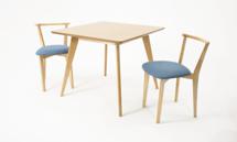 Стол ZiP-mebel Стол Сканди М 100 натур со стульями Франк натур рогожка синий арт. F404115N00X2R101708N03