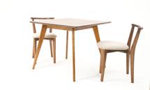 Стол ZiP-mebel Стол Сканди М 100 орех со стульями Франк орех велюр бежевый арт. F404114W00X2R101706W02