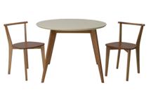 Стол ZiP-mebel Стол Сканди К 90 натур/слоновая кость со стульями Франк натур арт. F004112NUSX2R100701N00