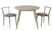 Стол ZiP-mebel Стол Сканди К 90 слоновая кость со стульями Франк слоновая кость велюр бежевый арт. F004110S00X2R101709S02