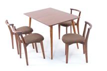 Стол ZiP-mebel Стол Монте 120 орех со стульями Франк Орех велюр коричневый арт. F514135W00X4R101709W04