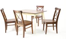 Стол ZiP-mebel Стол Сканди 120 слоновая кость/орех со стульями Ингольф орех арт. F514103SUWX4R100742W00