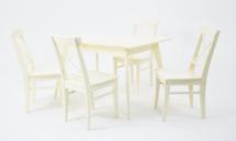 Стол ZiP-mebel Стол Сканди 120 слоновая кость со стульями Ингольф слоновая кость арт. F514100S00X4R100741S00