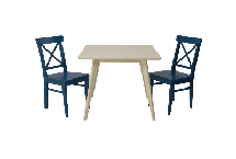 Стол ZiP-mebel Стол Сканди М 100 слоновая кость со стульями Ингольф синий арт. F404109S00X2R100749B00