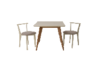 Стол ZiP-mebel Стол Сканди М 100 натур/слоновая кость со стульями Франк слоновая кость велюр бежевый арт. F404111NUSX2R101709S02