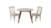 Стол ZiP-mebel Стол Сканди К 100 орех/слоновая кость со стульями Ингольф слоновая кость арт. F004101WUSX2R100741S00