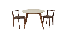 Стол ZiP-mebel Стол Сканди К 100 орех/слоновая кость со стульями Франк орех велюр коричневый арт. F004101WUSX2R101706W04