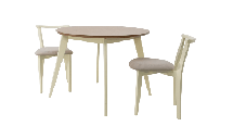 Стол ZiP-mebel Стол Сканди К 100 слоновая кость/натур со стульями Франк слоновая кость велюр бежевый арт. F004104SUNX2R101709S02