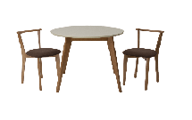 Стол ZiP-mebel Стол Сканди К 100 натур/слоновая кость со стульями Франк натур велюр коричневый арт. F004102NUSX2R101707N04