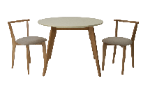 Стол ZiP-mebel Стол Сканди К 100 натур/слоновая кость со стульями Франк натур велюр бежевый арт. F004102NUSX2R101707N02