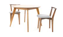 Стол ZiP-mebel Стол Сканди К 100 орех со стульями Франк орех рогожка серый арт. F004105W00X2R101706W01