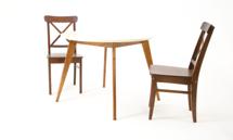 Стол ZiP-mebel Стол Сканди К 90 орех/слоновая кость со стульями Ингольф орех арт. F004111WUSX2R100742W00