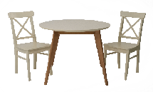 Стол ZiP-mebel Стол Сканди К 90 натур/слоновая кость со стульями Ингольф слоновая кость арт. F004112NUSX2R100741S00