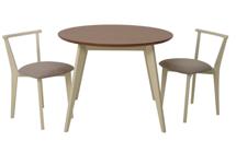 Стол ZiP-mebel Стол Сканди К 90 слоновая кость/натур со стульями Франк слоновая кость велюр бежевый арт. F004114SUNX2R101709S02