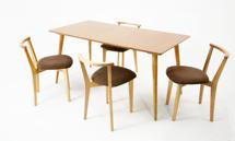 Стол ZiP-mebel Стол Монте 120 натур со стульями Франк натур велюр коричневый арт. F514136N00X4R101707N04