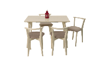 Стол ZiP-mebel Стол Монте 120 слоновая кость со стульями Франк слоновая кость велюр бежевый арт. F514130S00X4R100709S02