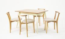 Стол ZiP-mebel Стол Сканди 120 слоновая кость/натур со стульями Франк натур велюр бежевый арт. F514104SUNX4R101707N02