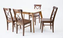 Стол ZiP-mebel Стол Сканди 120 орех/слоновая кость со стульями Ингольф орех арт. F514101WUSX4R100742W00