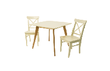 Стол ZiP-mebel Стол Сканди М 100 орех/слоновая кость со стульями Ингольф слоновая кость арт. F404110WUSX2R100741S00
