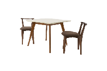 Стол ZiP-mebel Стол Сканди М 100 орех/слоновая кость со стульями Франк орех велюр коричневый арт. F404110WUSX2R101706W04