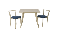 Стол ZiP-mebel Стол Сканди М 100 слоновая кость со стульями Франк слоновая кость рогожка синий арт. F404109S00X2R101709S03