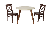 Стол ZiP-mebel Стол Сканди К 100 орех/слоновая кость со стульями Ингольф орех арт. F004101WUSX2R100742W00